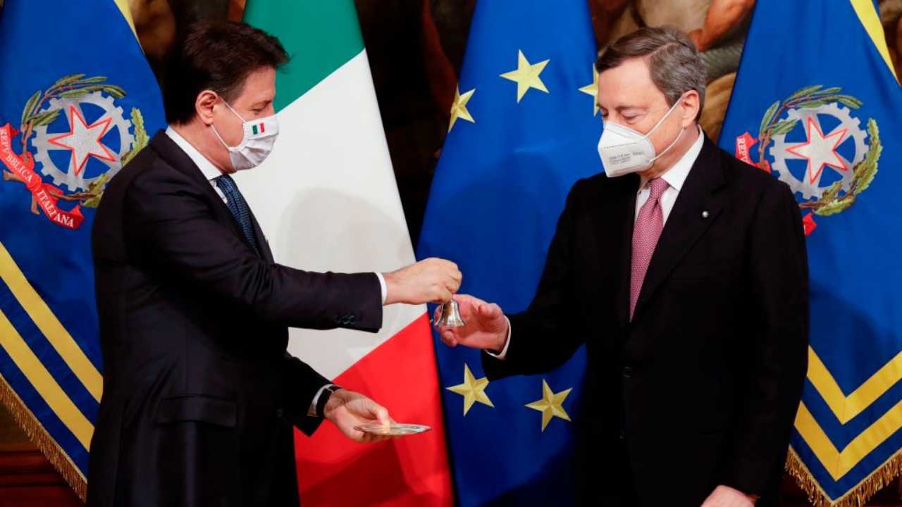 Mario Draghi e Conte (GettyImages)