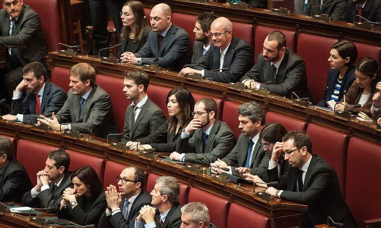 Alcuni rappresentanti del M5s alla camera dei deputati