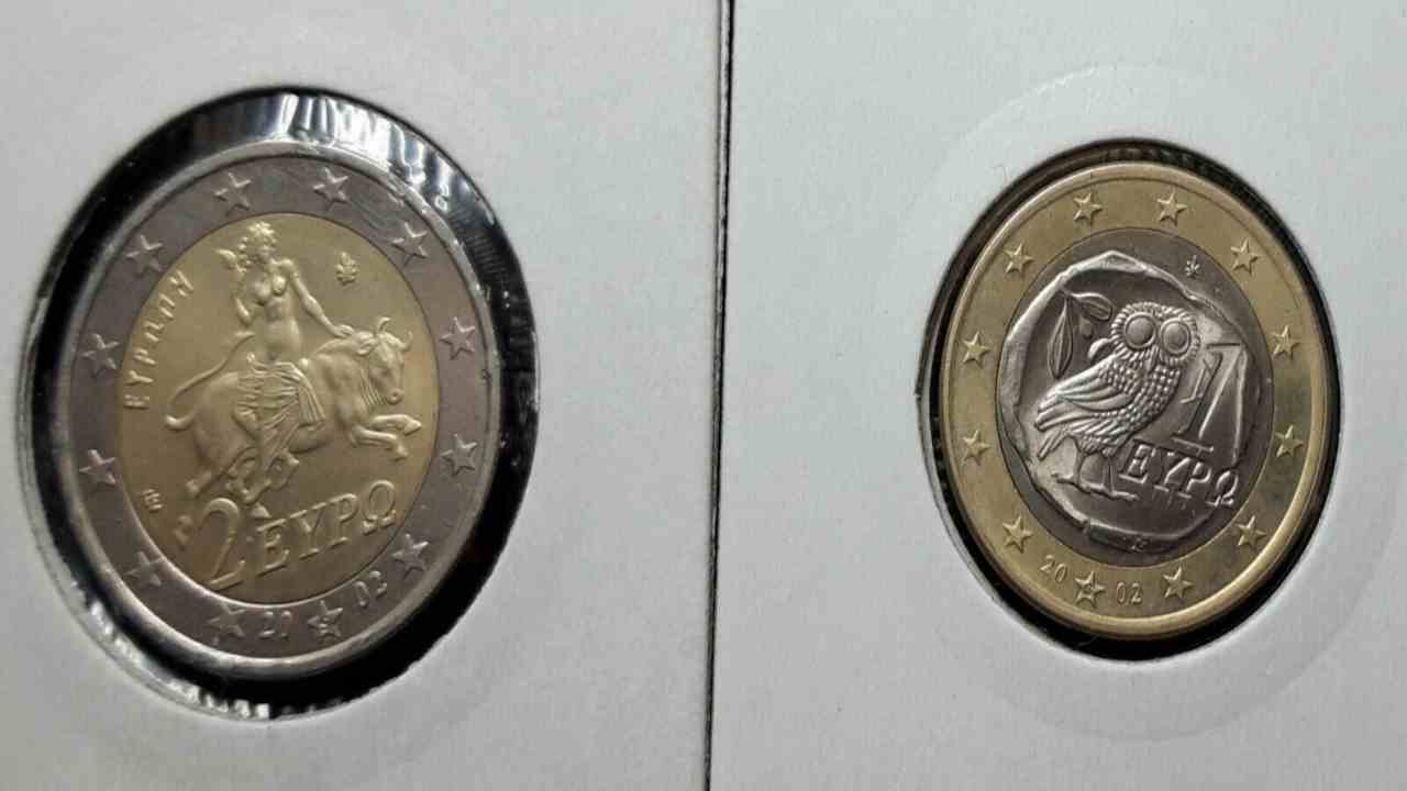 Moneta da due euro e un euro rare