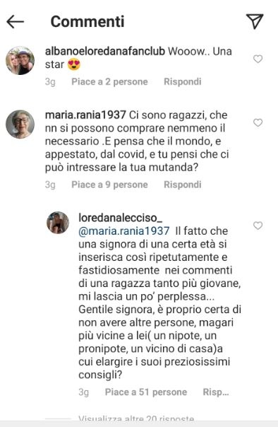 Commenti al post di Jasmine Carrisi