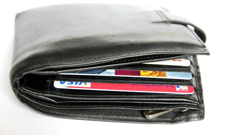 portafogli con carte di credito 