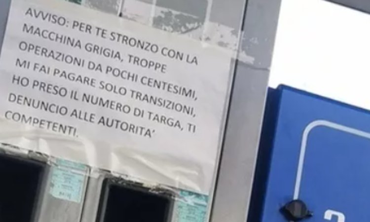 avviso del benzinaio al furbetto di Ercoloano 