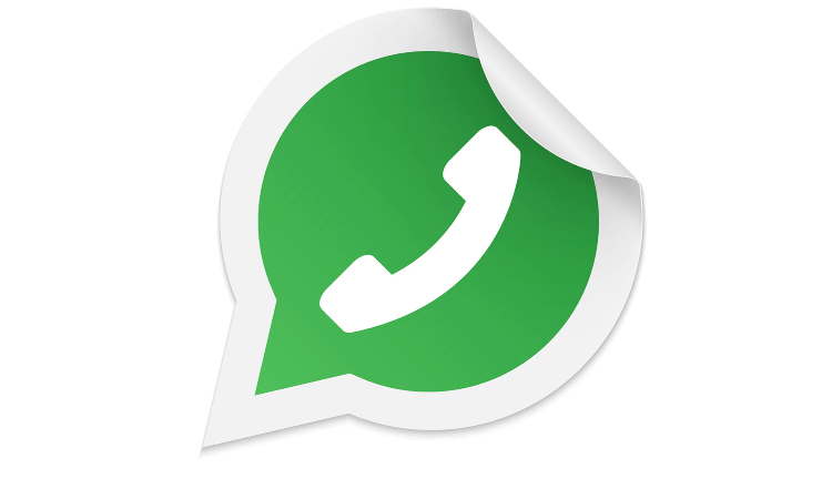 Il logo in verde di Whatsapp con una piegatura in alto