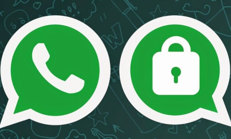 Due loghi simili di Whatsapp, di cui uno con il lucchetto