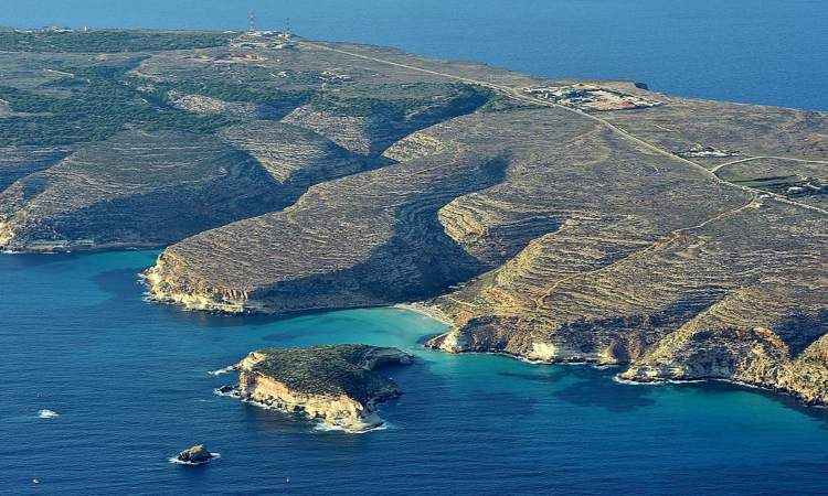 L'isola di Lampedusa vista dall'allto