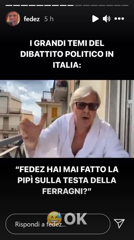 Vittorio Sgarbi nelle stories di Fedez 