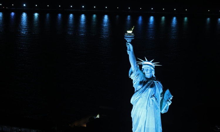 La statua della libertà vista dall'alto