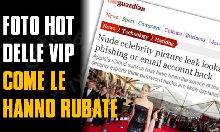 Una pagina del giornale inerente alle foto dei vip rubate