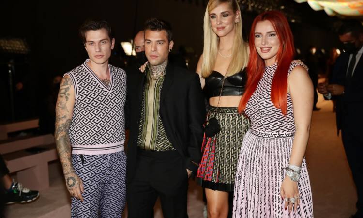 Fedez, Ferragni, Mascolo e Thorne alla 'Milan fashion week'