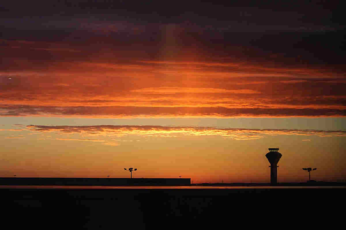 Aeroporto di Toronto, vista del tramonto